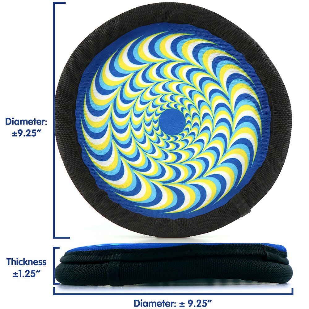 ZooBee Flying Disc Dog Toy. Fly. Float. Fetch. 9.25" Diameter. 1.25" Thickness.